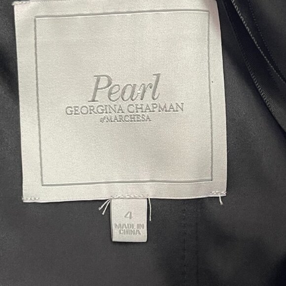 Pearl by Marchesa Women's Black Gold Strapless Maxi Dress Size 4 - Picture 9 of 10